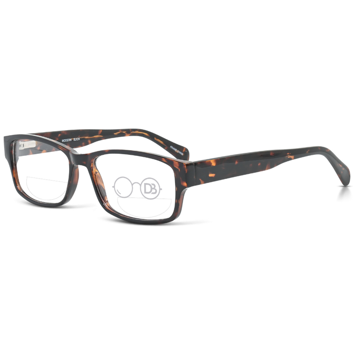 Clear Reading Glasses / Tortoise / Top .50 - Bottom 1.50