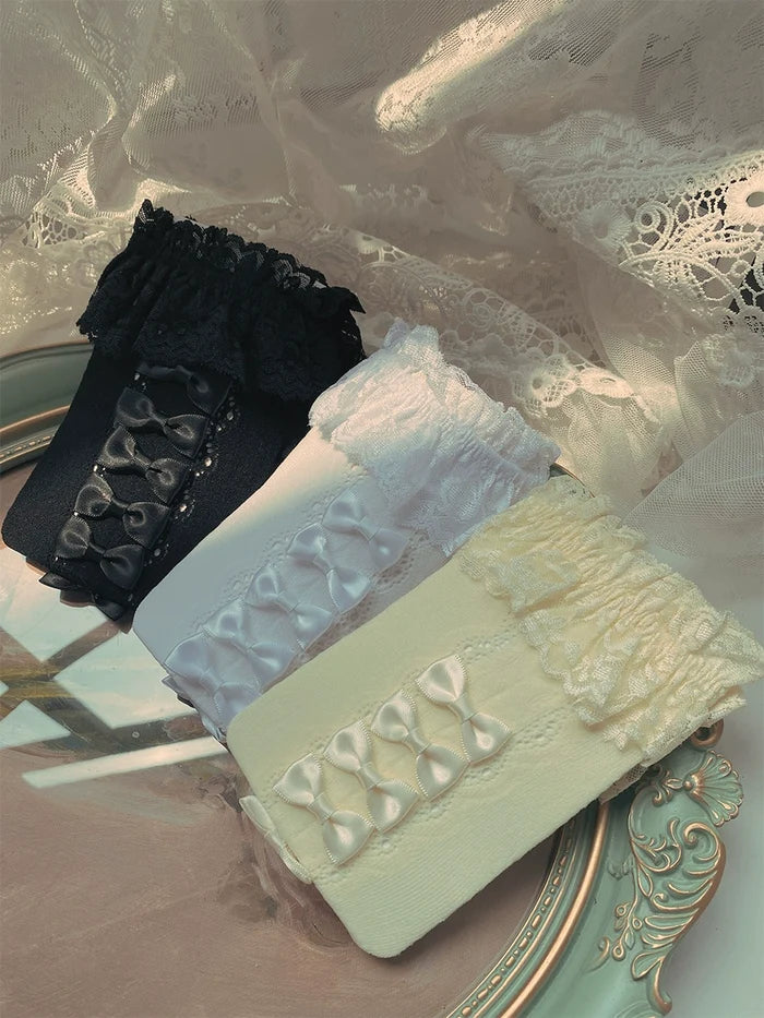 Small Bow Lace Socks