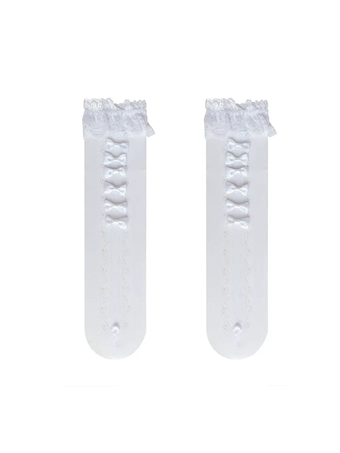 Small Bow Lace Socks