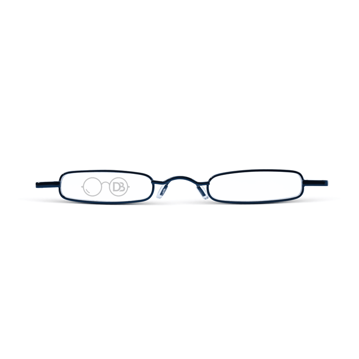 DebSpecs Small Rectangle Tube Readers oc386 Blue front view
