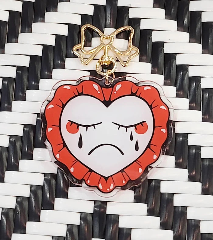 Smiling Crying Heart Keychain