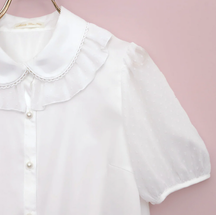 Snow Cut Short Sleeve Blouse