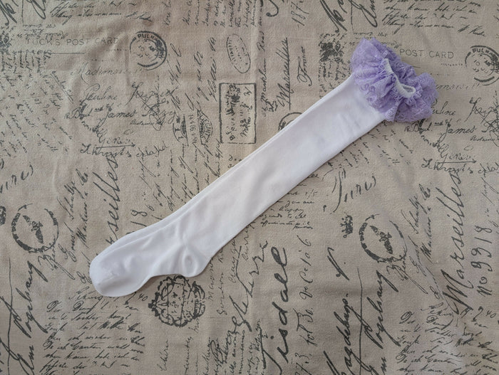 Soft Raschel Lace Top Socks - Various Colors
