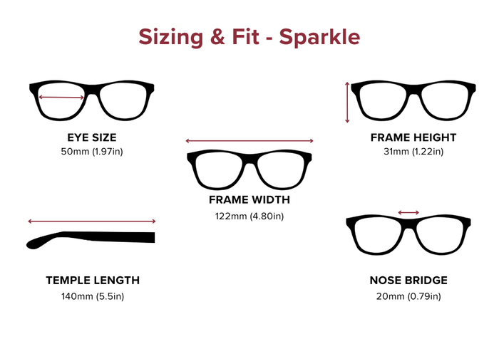DebSpecs Large-size eyewear fit guide Sparkle