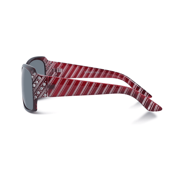 DebSpecs Sparkly Large Round Bifocal Sun Readers oc551rbf Lucious Red side view