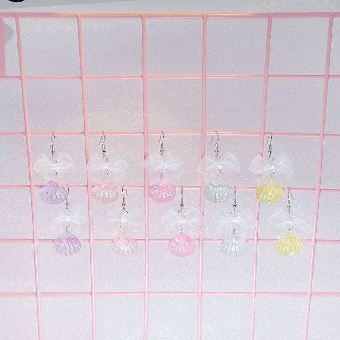 Sparkly Seashell Earrings (5 Colors) - Lolita Collective