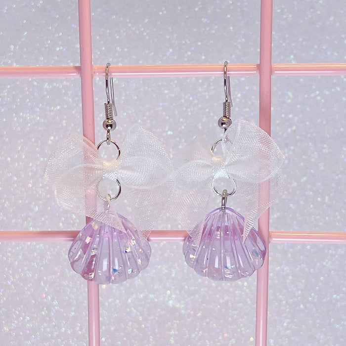 Sparkly Seashell Earrings (5 Colors) - Lolita Collective