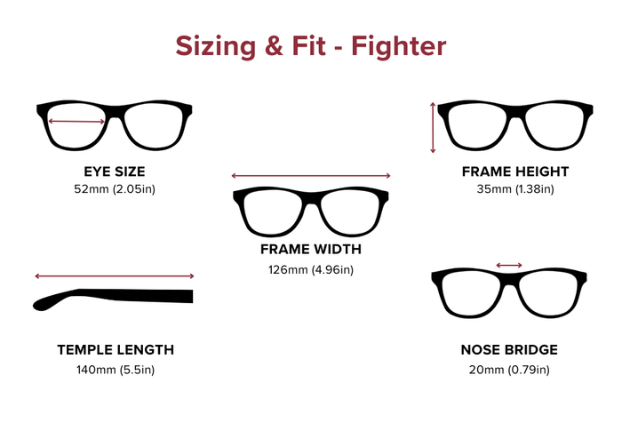 DebSpecs Large-size eyewear fit guide Fighter