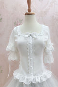 Square Neckline Butterfly Sleeve Blouse