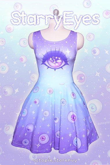 Starry Eyes Sleeveless Skater Dress