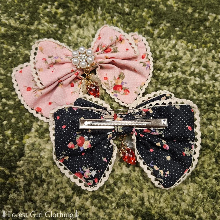 Strawberries & Cream Hair Bow
