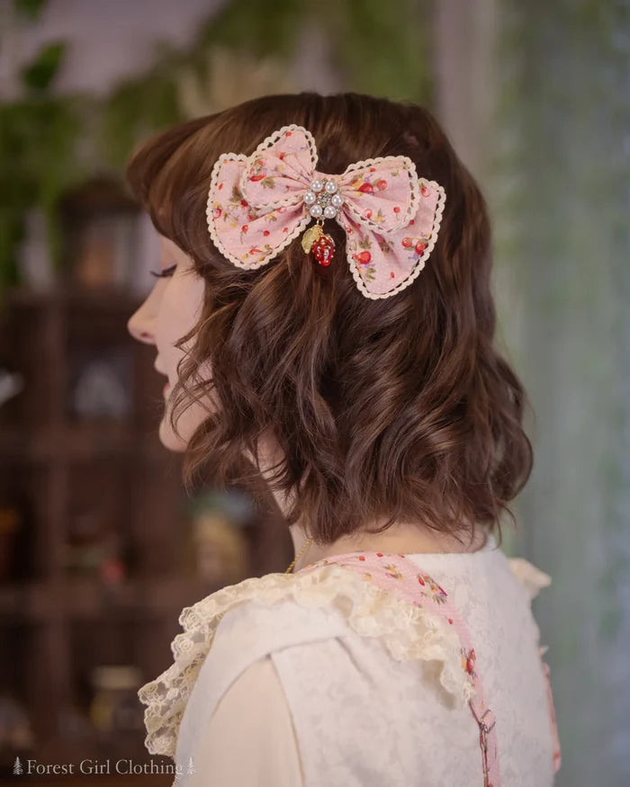 Strawberries & Cream Hair Bow