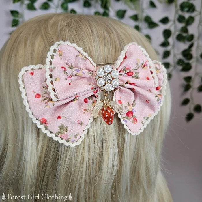 Strawberries & Cream Hair Bow