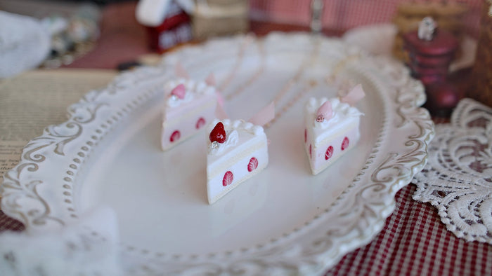Strawberry Cake Necklace