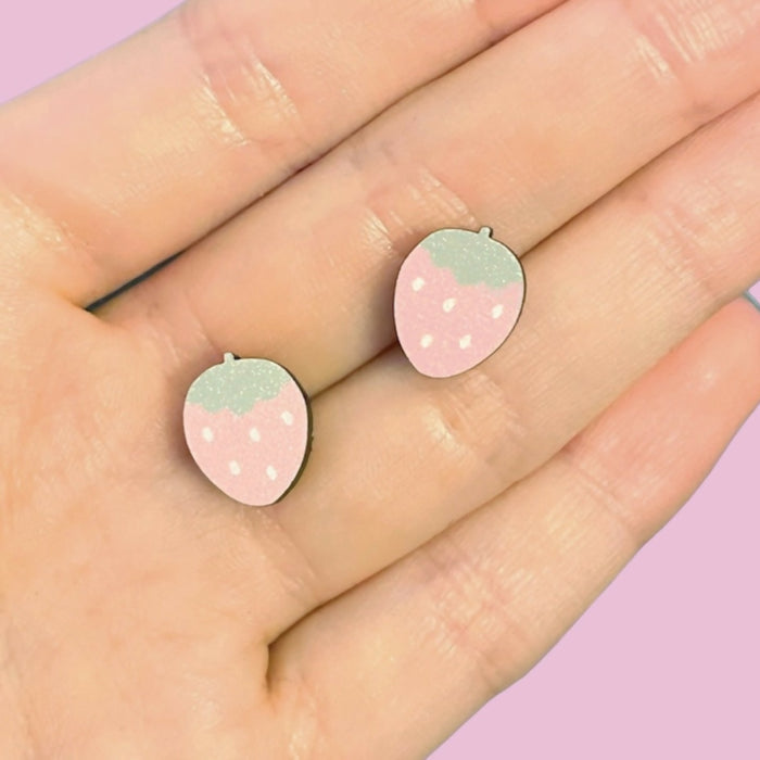 Strawberry Wooden Earrings