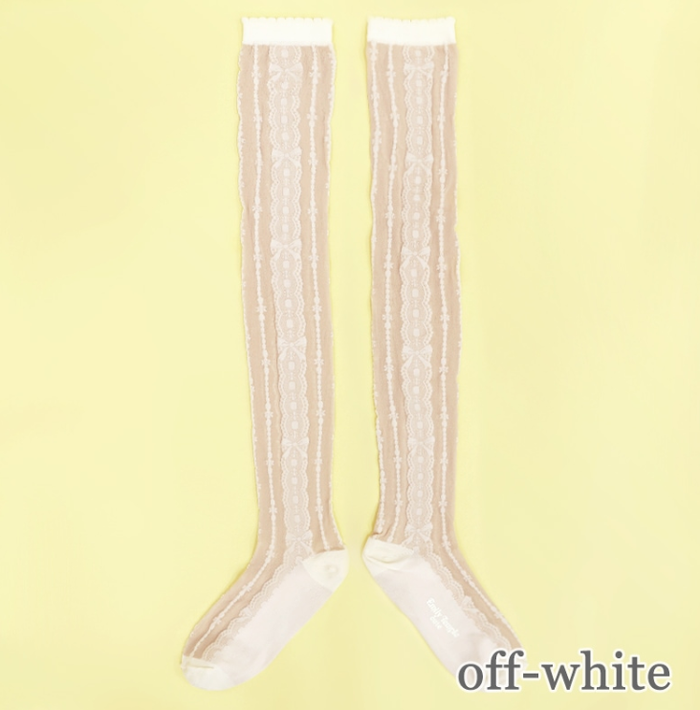 Stripe Lace Knee Socks