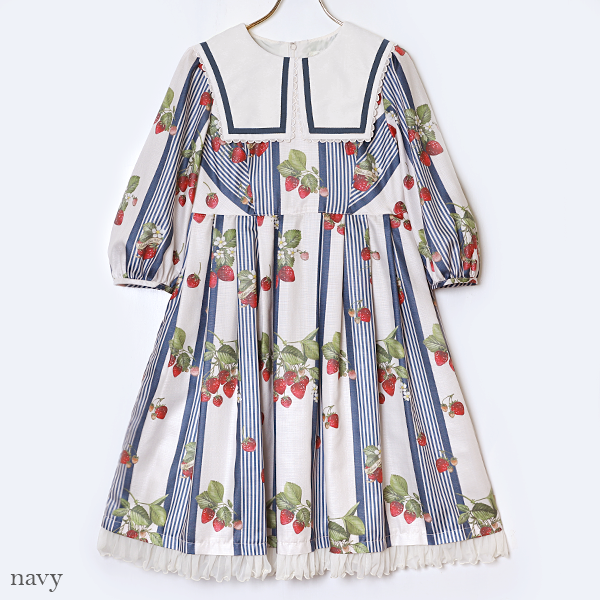 Stripe Strawberry Onepiece Dress
