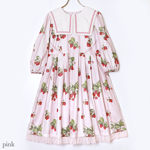 Stripe Strawberry Onepiece Dress