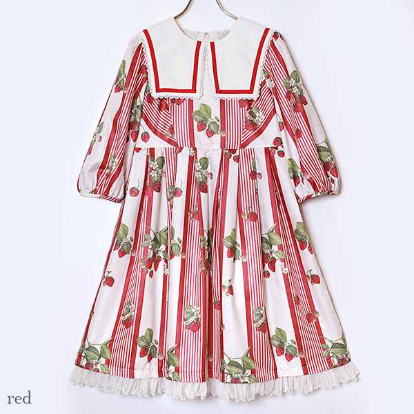 Stripe Strawberry Onepiece Dress