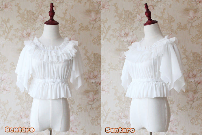 Summer Butterfly Sleeve Blouse