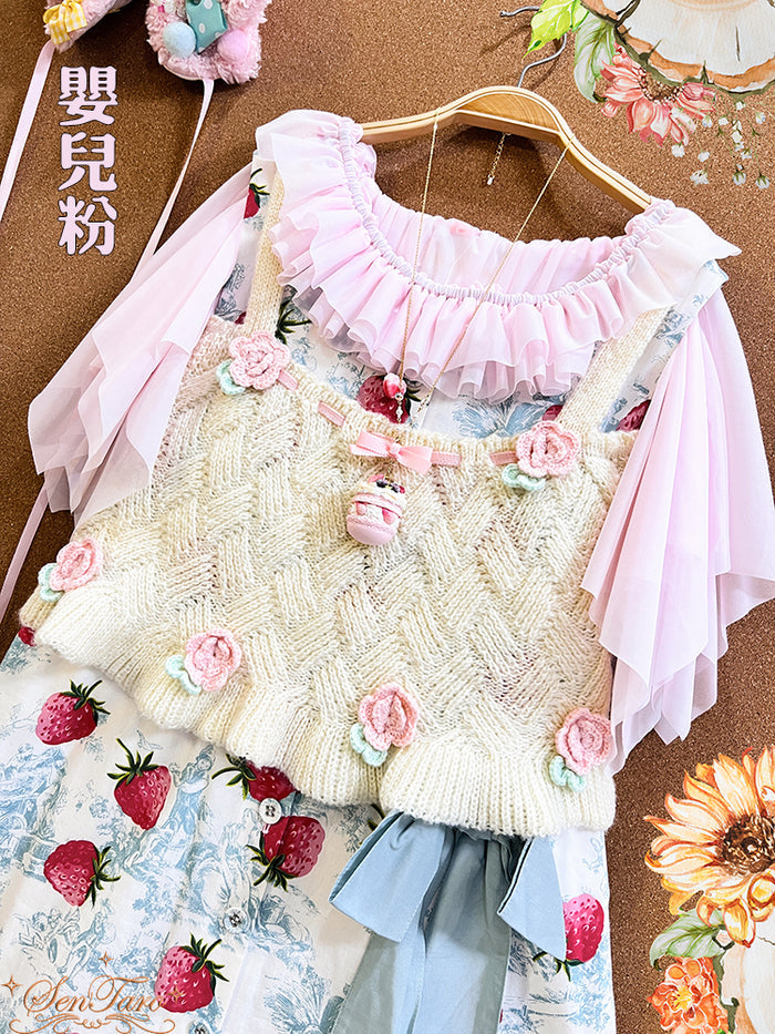 Summer Butterfly Sleeve Blouse