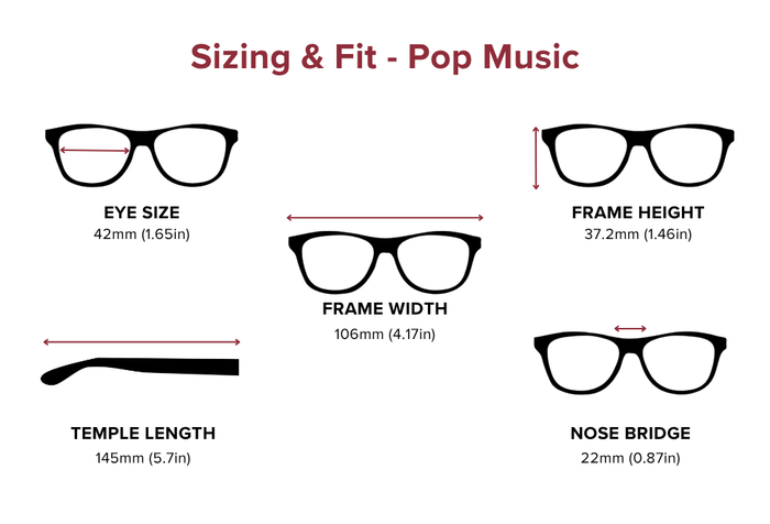 DebSpecs Large-size eyewear fit guide Pop Music
