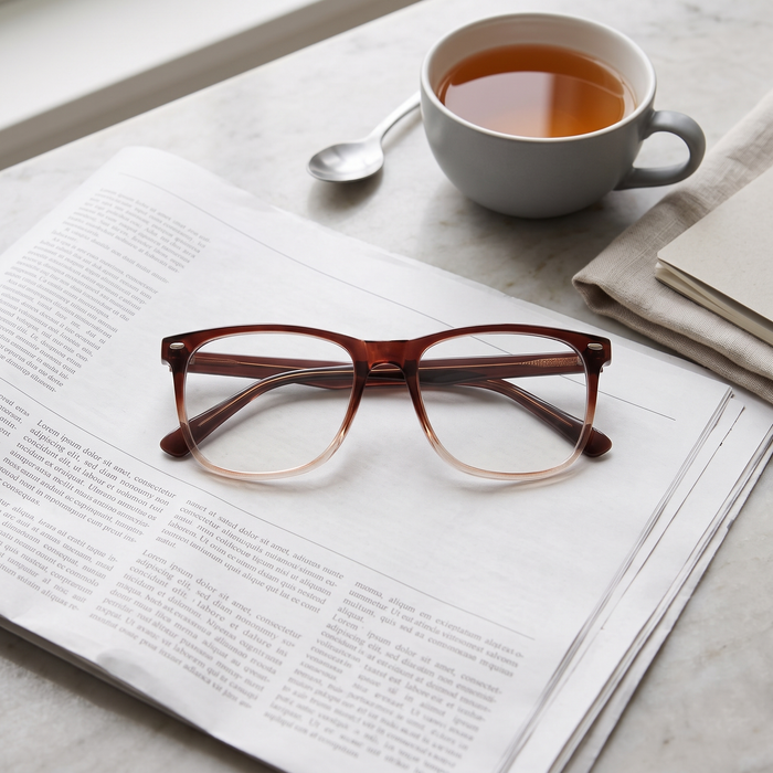 DebSpecs surreal brownfade modern high power product shot eyewear