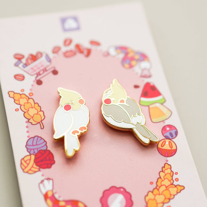 Sweet Cockatiels Enamel Pin Set