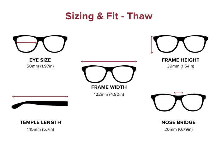 DebSpecs Large-size eyewear fit guide Thaw