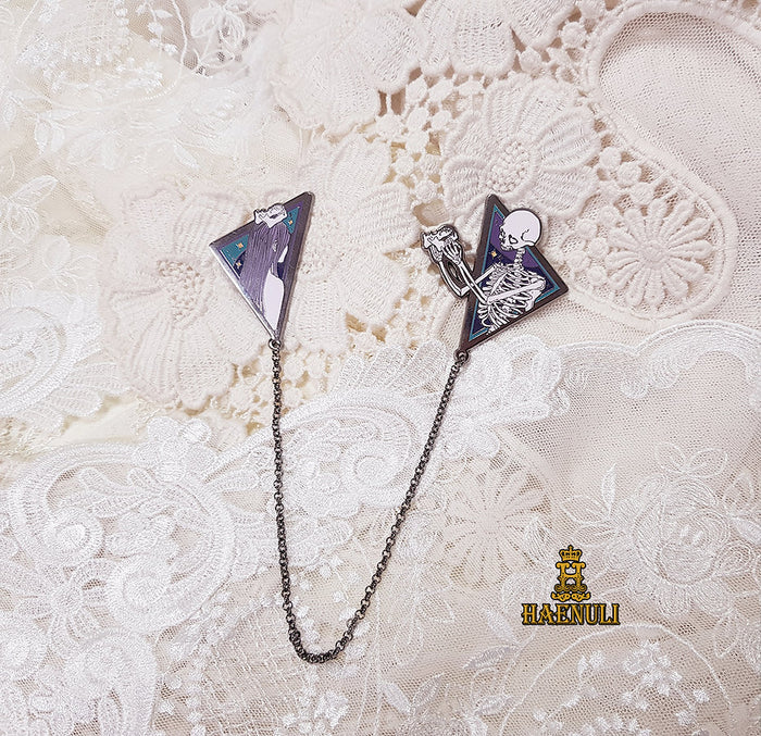 Their Story (with chain) Skull Pin