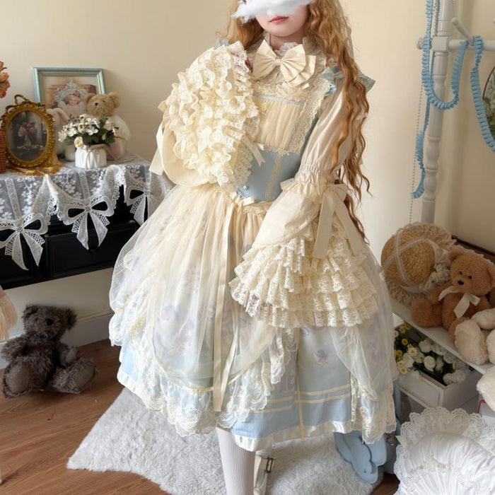 Tiered Lace Long Sleeve Blouse
