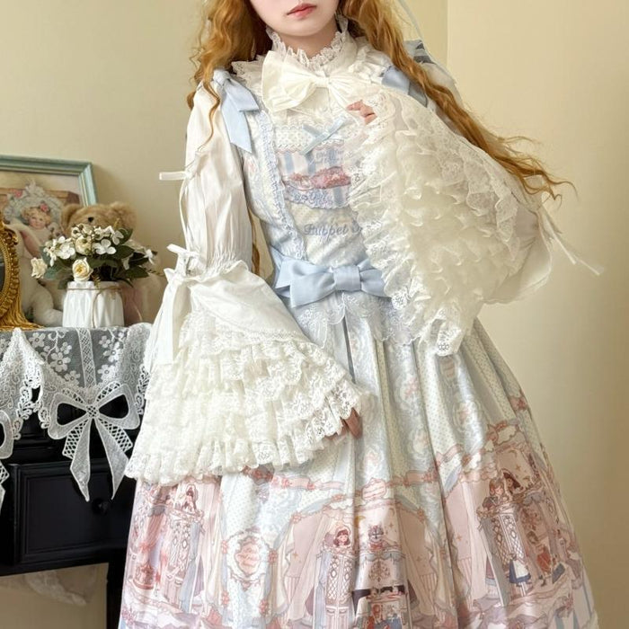 Tiered Lace Long Sleeve Blouse