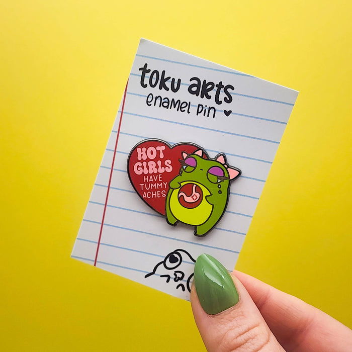 Tummy Ache Survivor Frog Enamel Pin