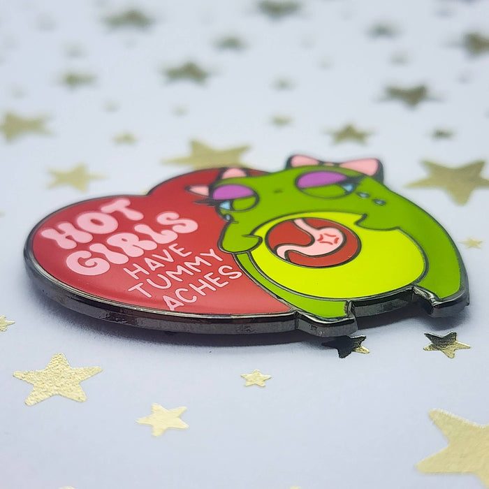 Tummy Ache Survivor Frog Enamel Pin