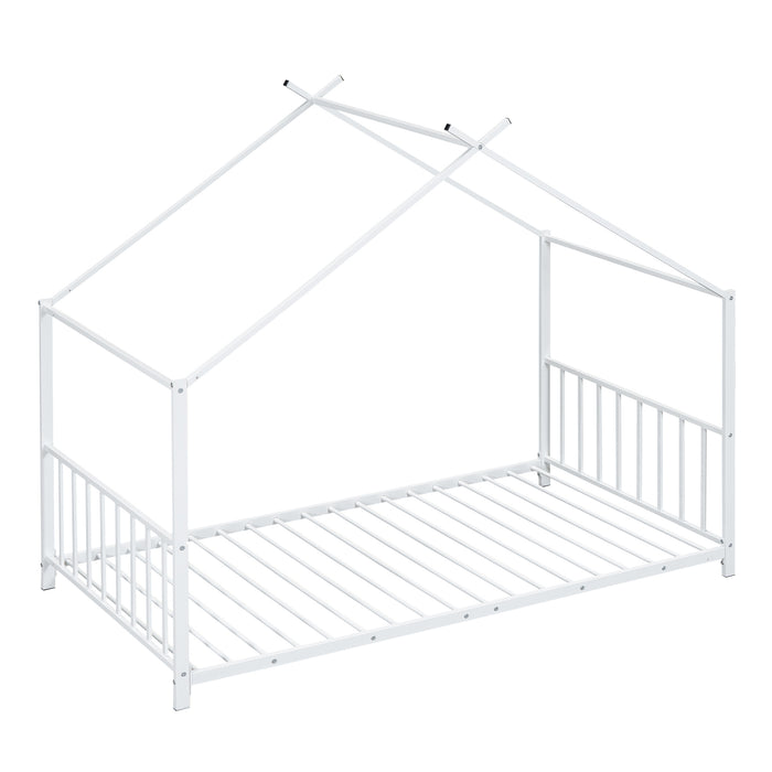 Twin Size Metal House Platform Bed