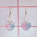 Two Tone Candy Heart Earrings (5 Colors) - Lolita Collective