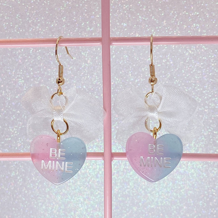 Two Tone Candy Heart Earrings (5 Colors) - Lolita Collective