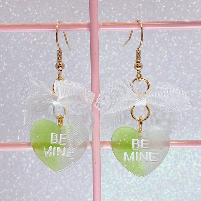 Two Tone Candy Heart Earrings (5 Colors) - Lolita Collective
