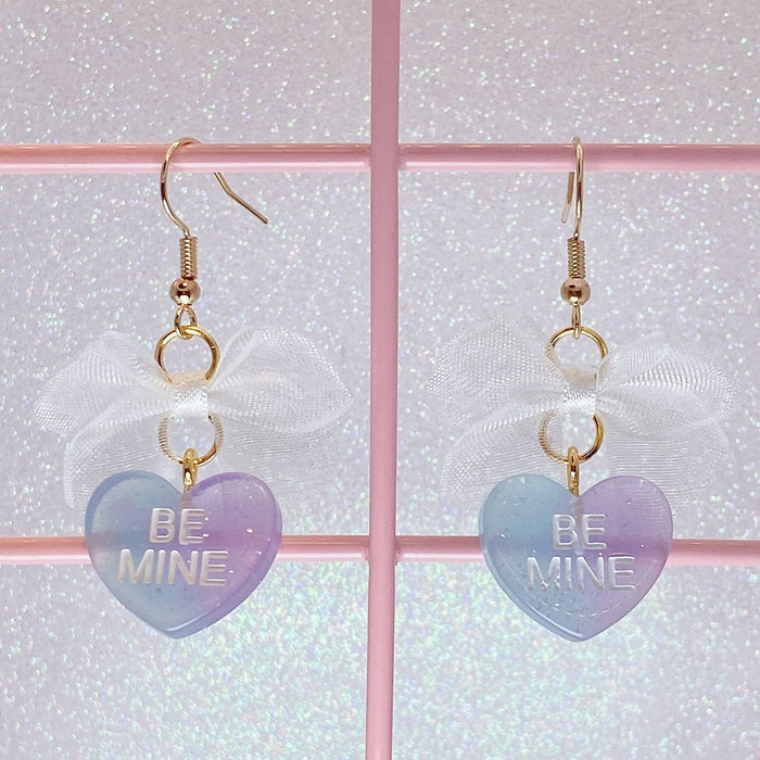 Two Tone Candy Heart Earrings (5 Colors) - Lolita Collective