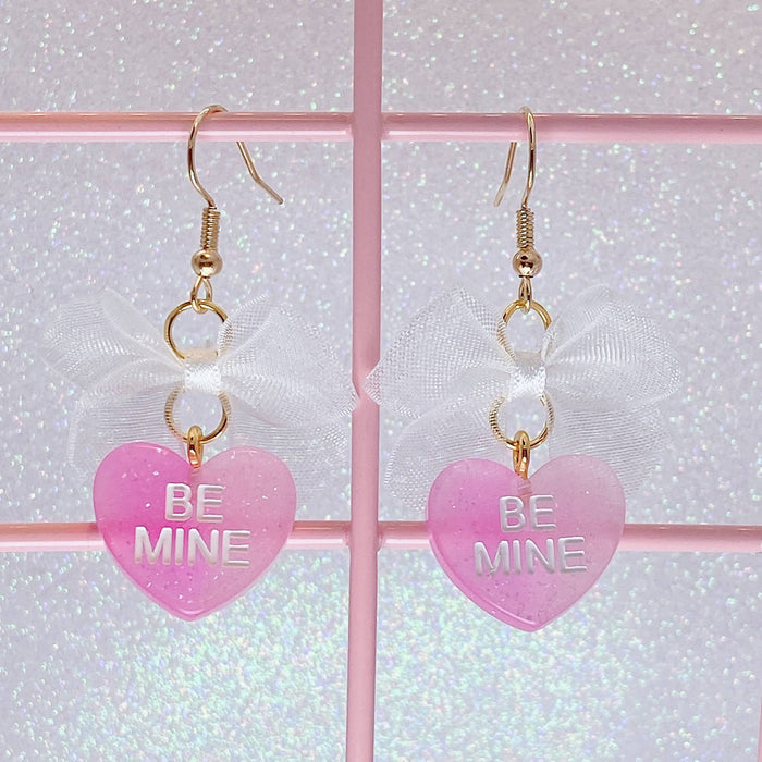 Two Tone Candy Heart Earrings (5 Colors) - Lolita Collective