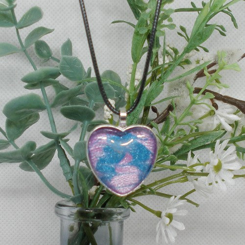 Two Tone Heart Pendant Necklace