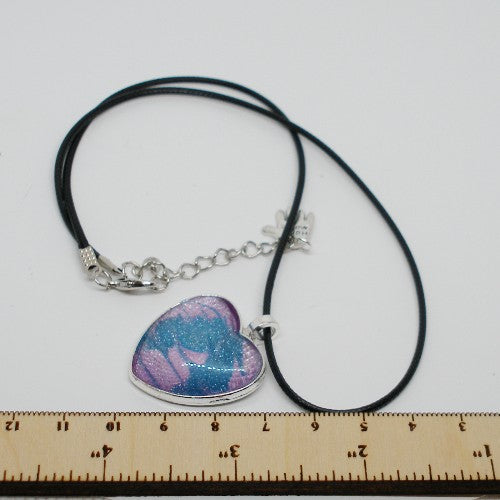 Two Tone Heart Pendant Necklace