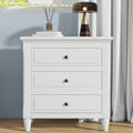 U_STYLE 28''painted Nightstand with 3 Drawers and Smooth Gliding Rails ,Simple Bedside Cabinet with Metal handle, Minimalist Sofa Side Table with rubber legs for Bedroom Sofa Couch Office