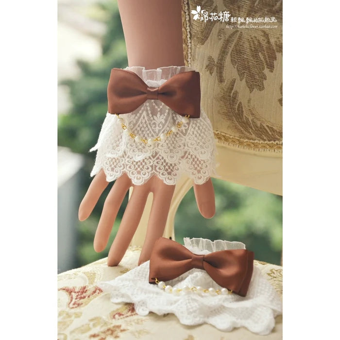 White Double-Layer Pearl Wristcuffs