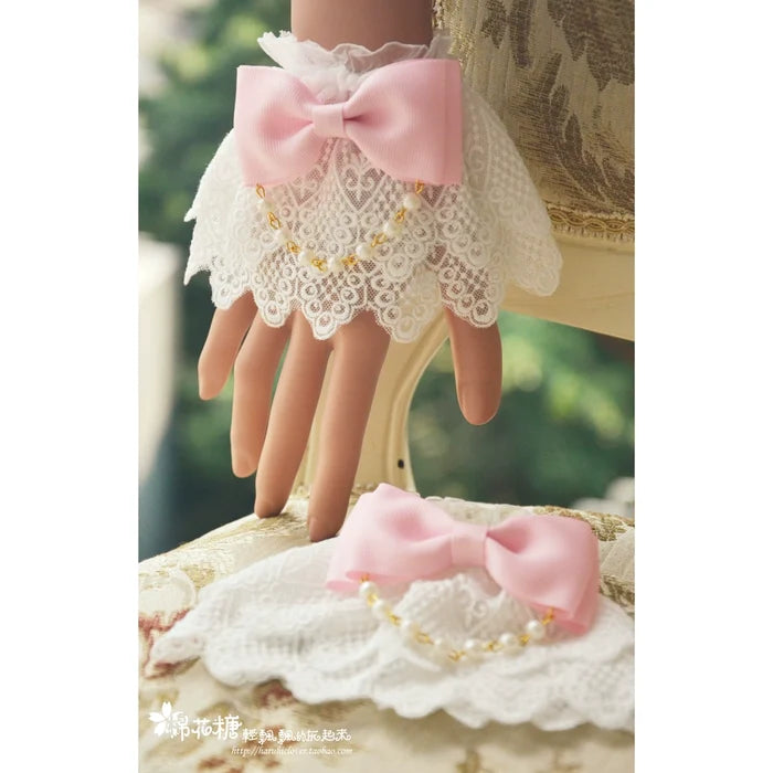 White Double-Layer Pearl Wristcuffs