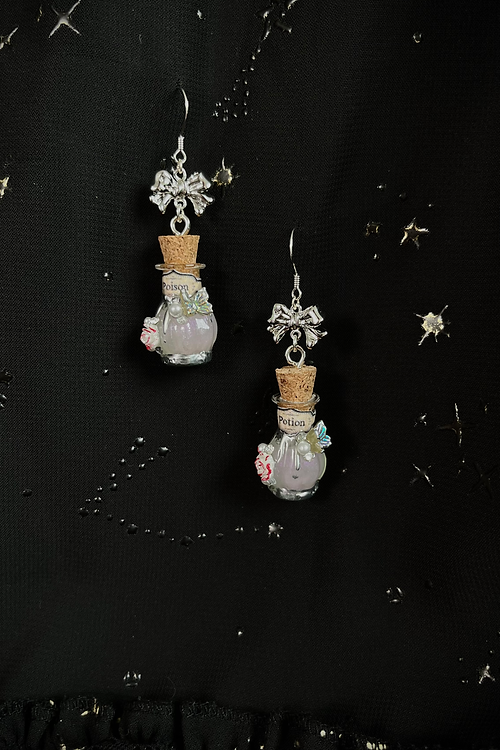 White Potion Bottle Earrings