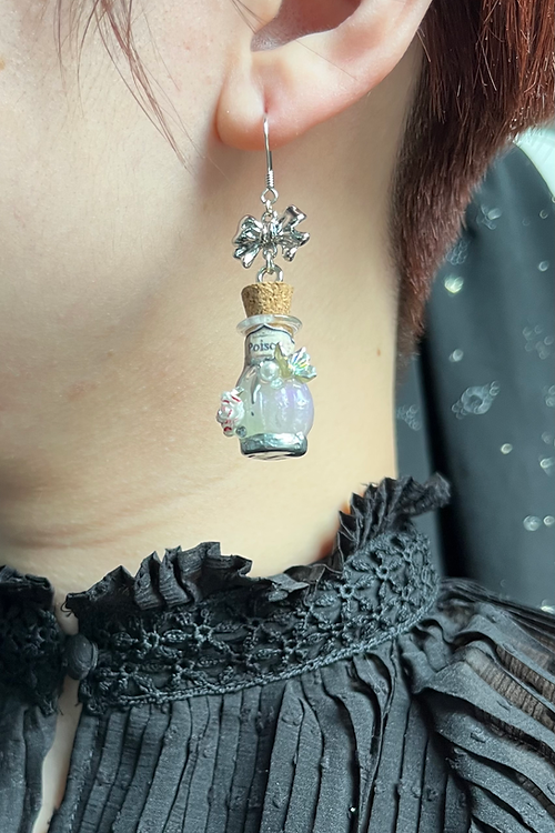 White Potion Bottle Earrings
