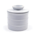 White Stoneware Butter Pot