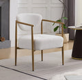 White teddy velvet dining room chair, living room chair, bedroom chair, velvet cover with foam back and seat,soft and comfortable seating, metal frame with water transfer pringting, wood grain visual