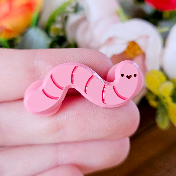 Wiggle Worm - Dyed Soft Enamel Pin